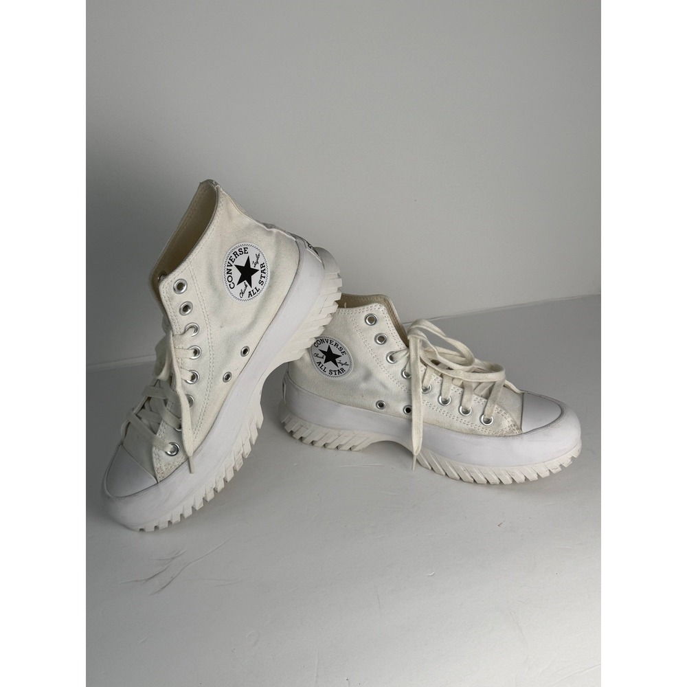 Converse Chuck Taylor Egret All Star Lugged 2.0 High Top White Sneakers Size 8.5